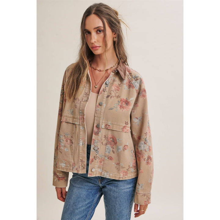 Wild Rose Vintage Floral Twill Jacket
