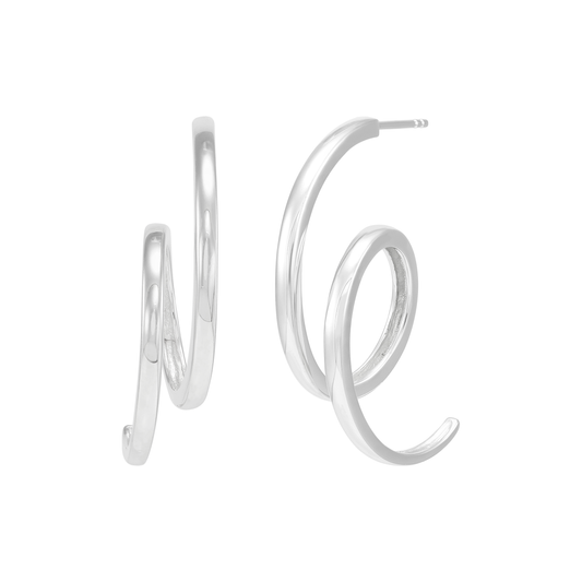 'Scribbles' Sterling Silver Drop Earrings