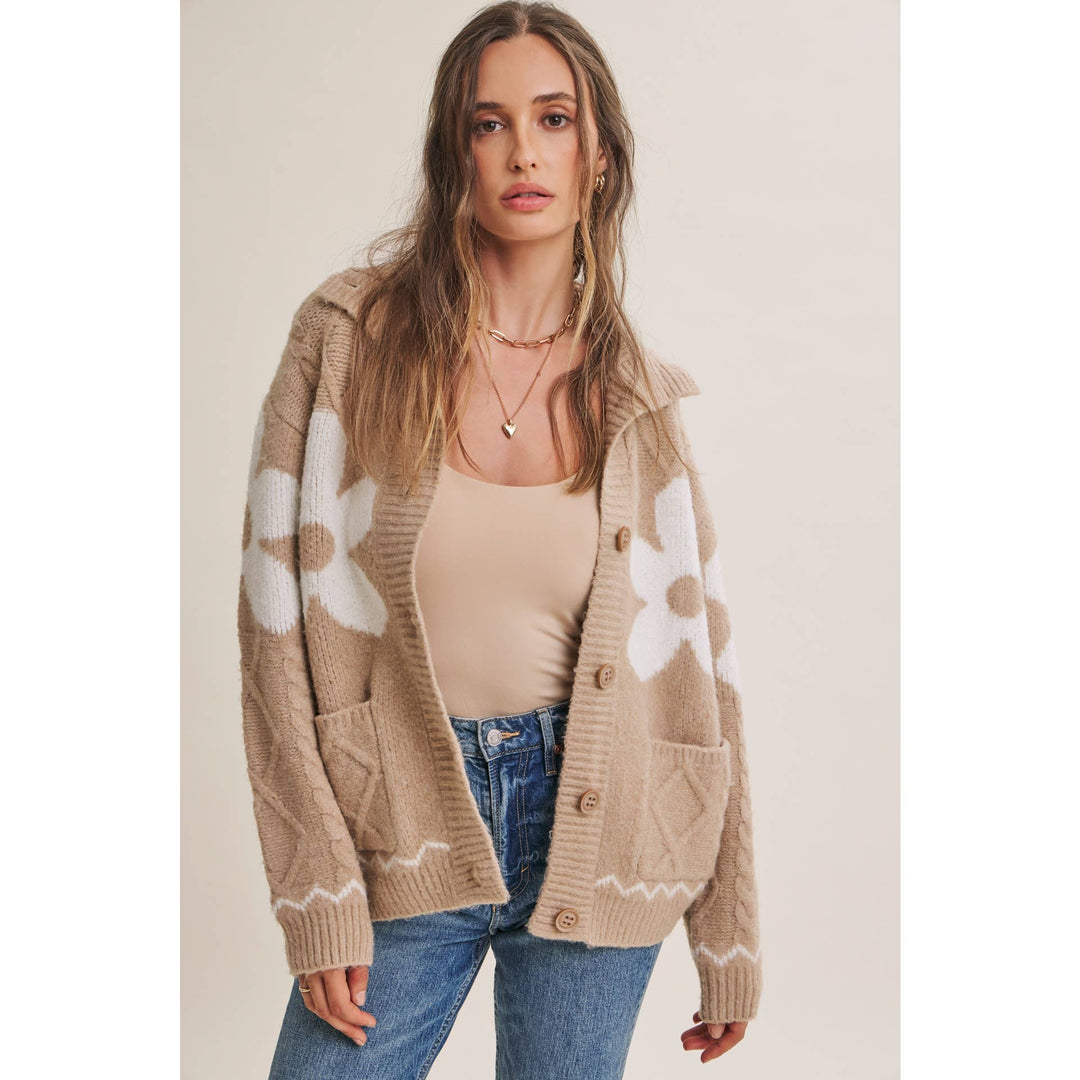 The Camille Floral Intarsia Cardigan