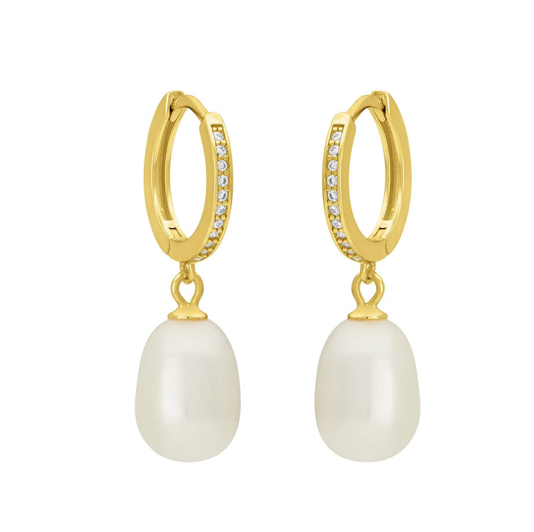 Colette Pearl Huggie Earrings