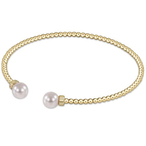 Classic Gold Bead Cuff | Pearl