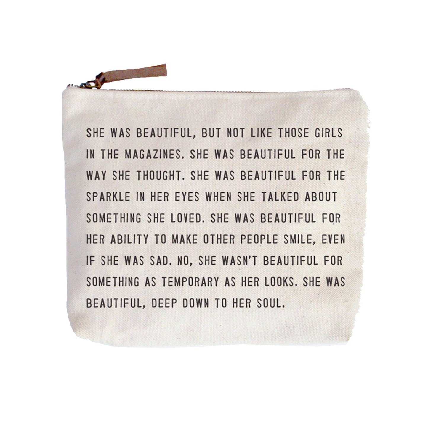 She Was Beautiful - Canvas Zip Bag