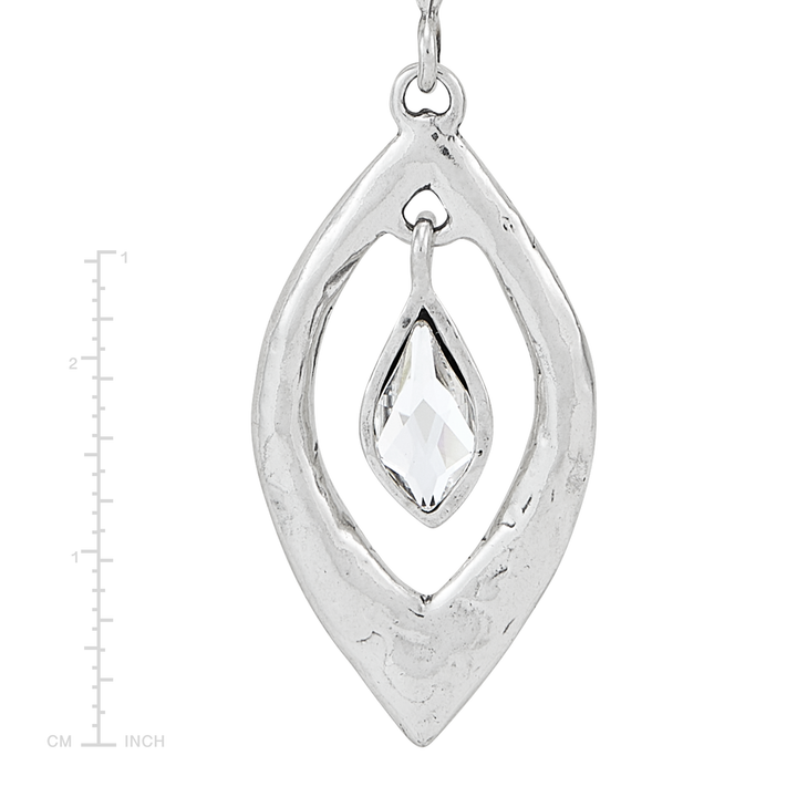 'Gorgeous Sides' Sterling Silver Crystal Pendant Necklace