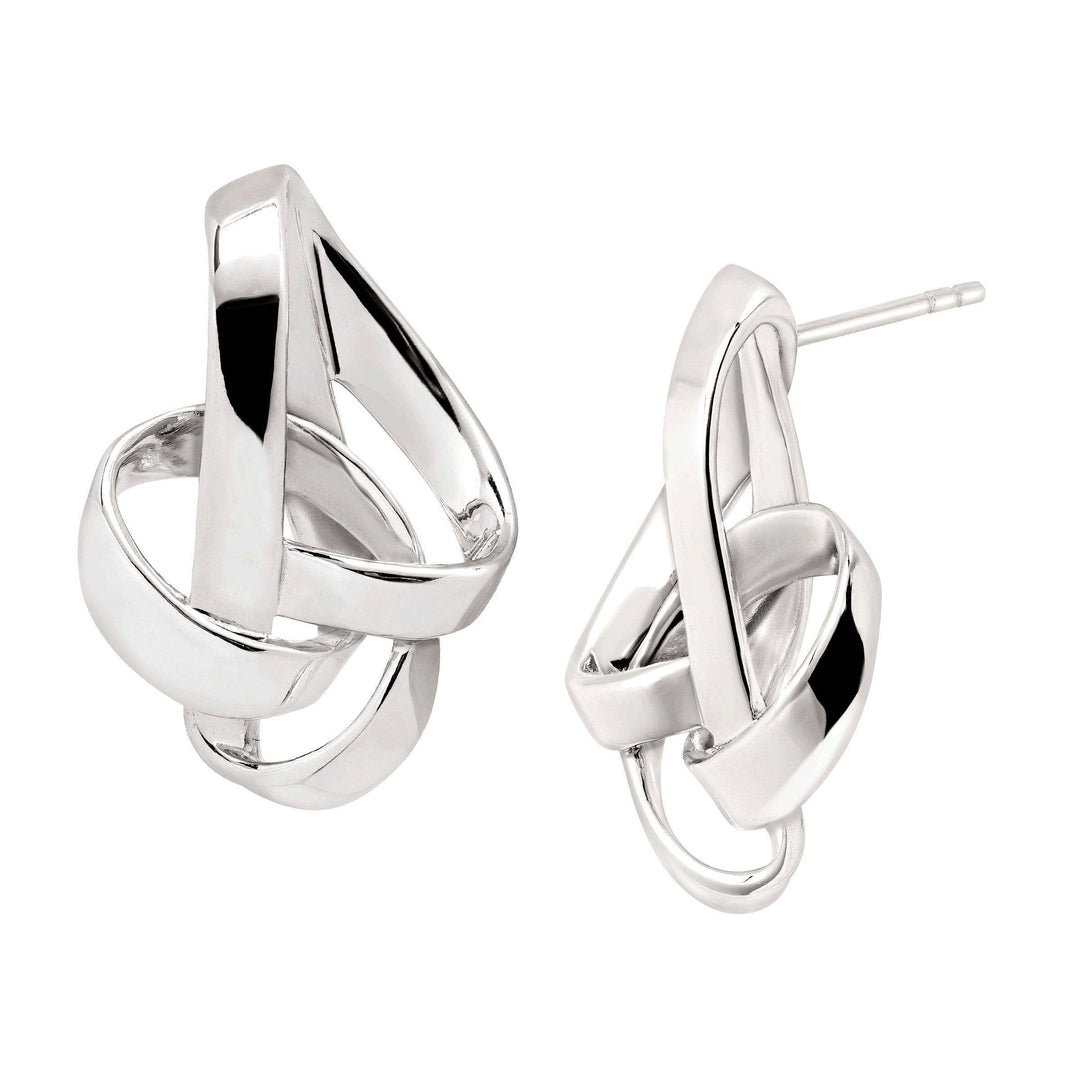 'Tied Up' Knotted Earrings in Sterling Silver