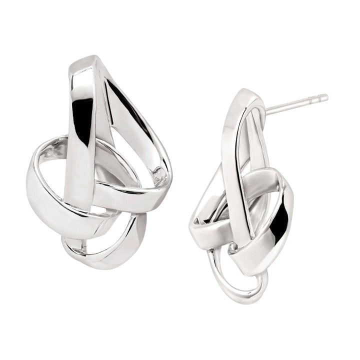 'Tied Up' Knotted Earrings in Sterling Silver