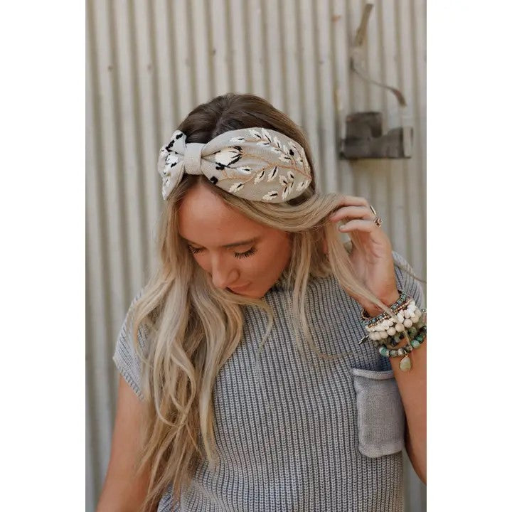 Monochrome Bloom Garden Headband
