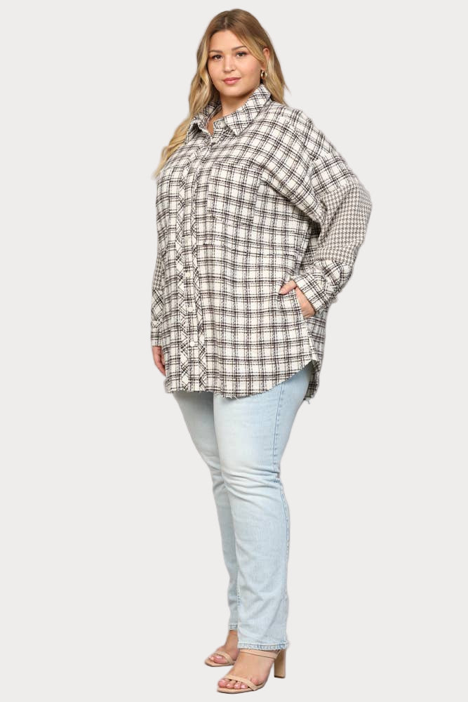 Plus | Plaid & Houndstooth Shacket