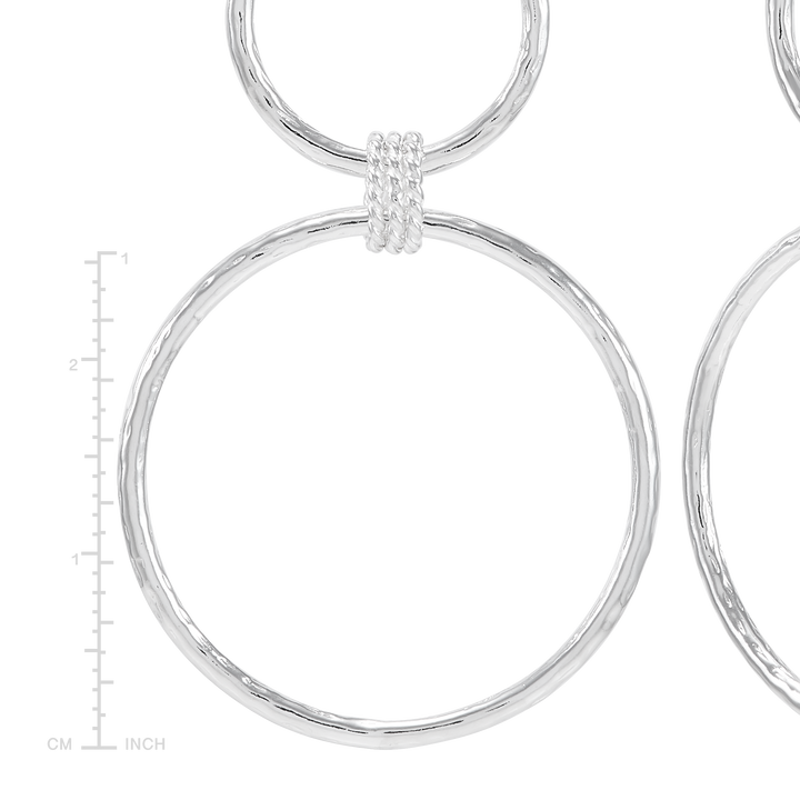 'Big and Little' Sterling Silver Drop Earrings