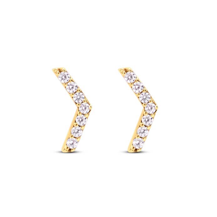 Pavé Chevron Stud Earrings