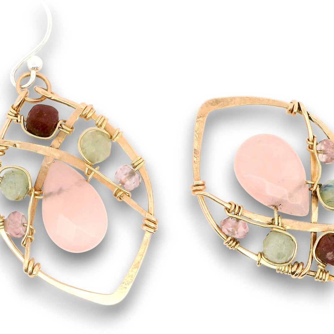 Heart Chakra Bronze Hammered Earrings