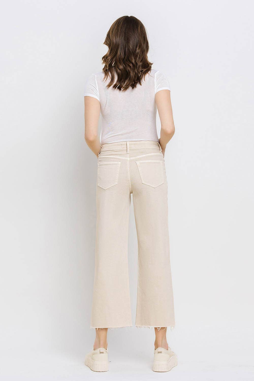 White Swan - High Rise Crop Wide Leg Jeans