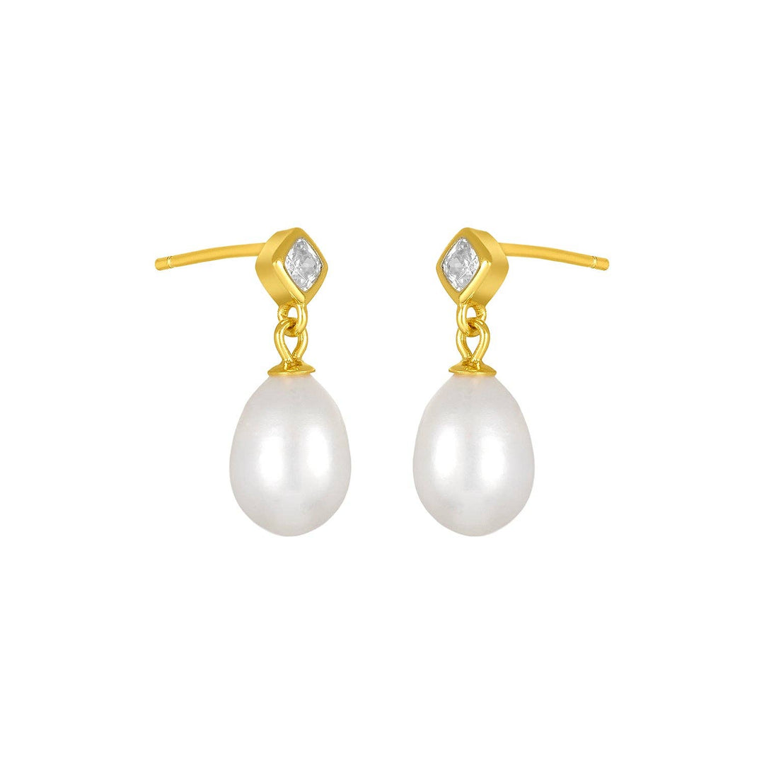 MAE PEARL STUDS GOLD