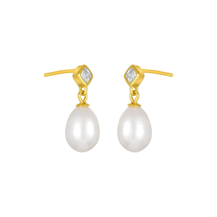 MAE PEARL STUDS GOLD