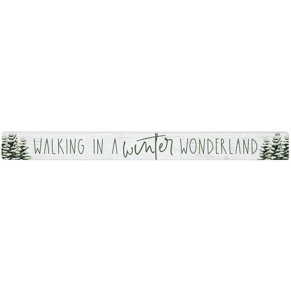 Winter Wonderland Christmas Shelf-Sitter Skinny Sign Decor