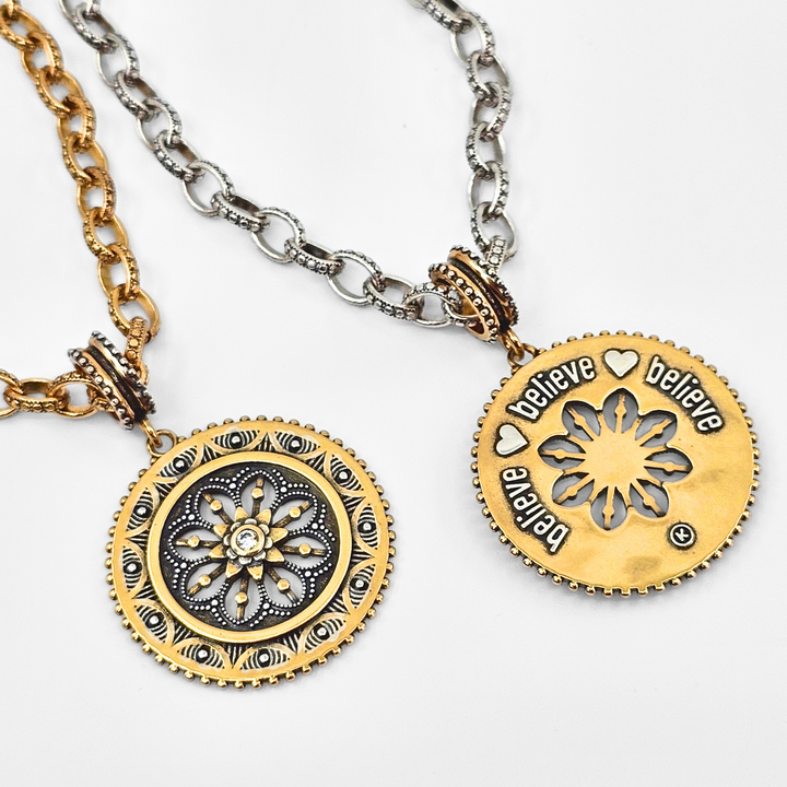 Believe Mandala Crystal Statement Necklace