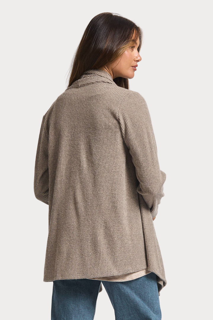 Asymmetrical Knit Wrap w/ Button