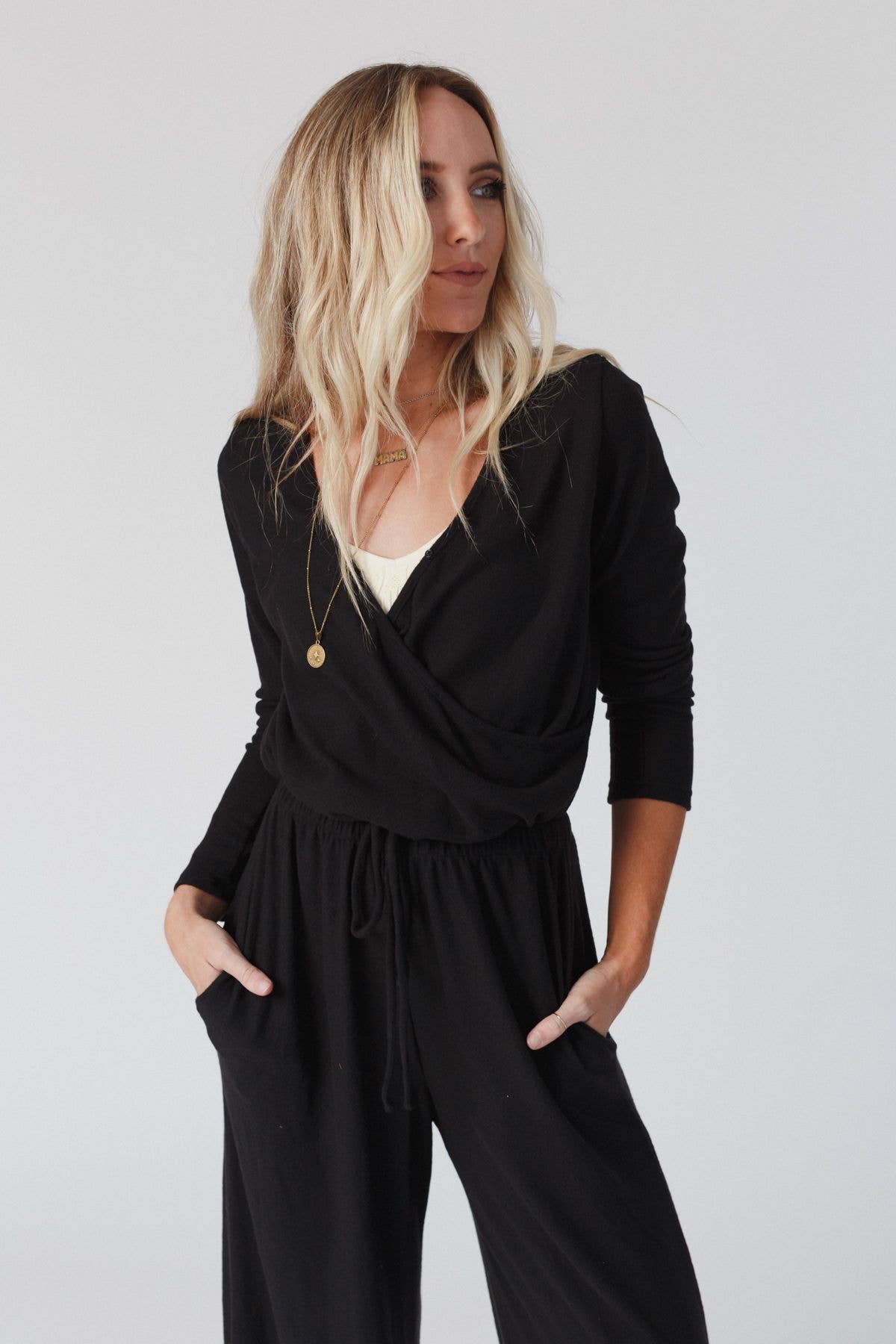 As It Was Cross Front Jumpsuit - Black