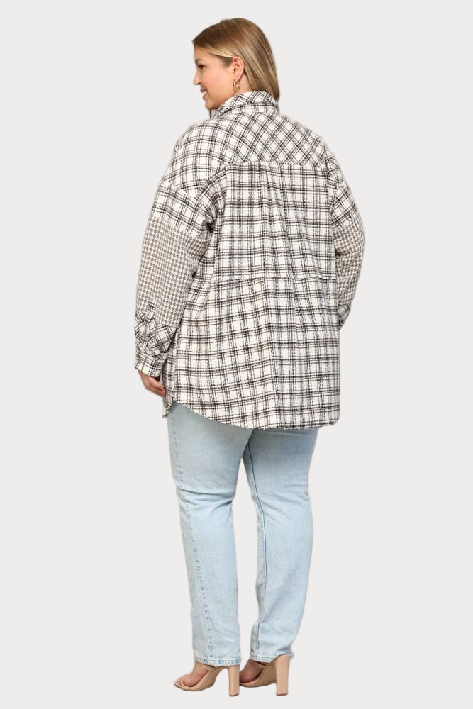 Plus | Plaid & Houndstooth Shacket