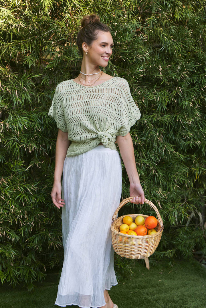 Crochet Sweater w/ Scallop Edge