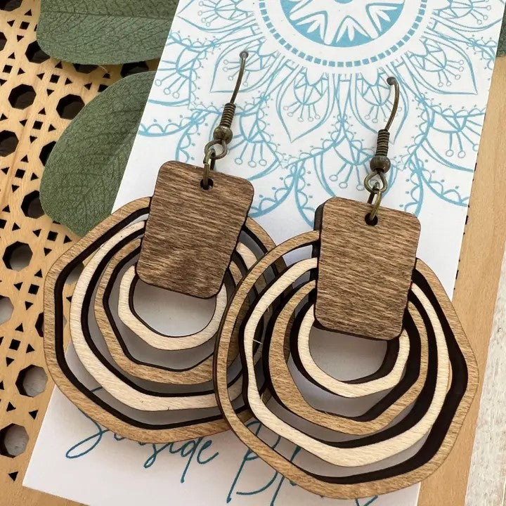 Wooden Earrings - Rings