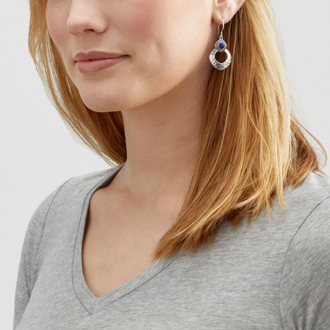 'Atacama' Lapis Drop Earrings in Sterling Silver
