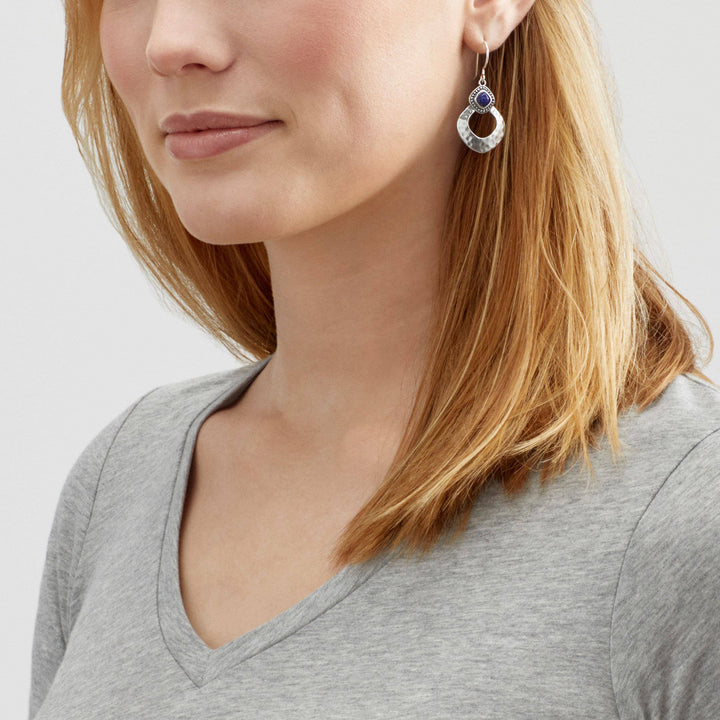 'Atacama' Lapis Drop Earrings in Sterling Silver