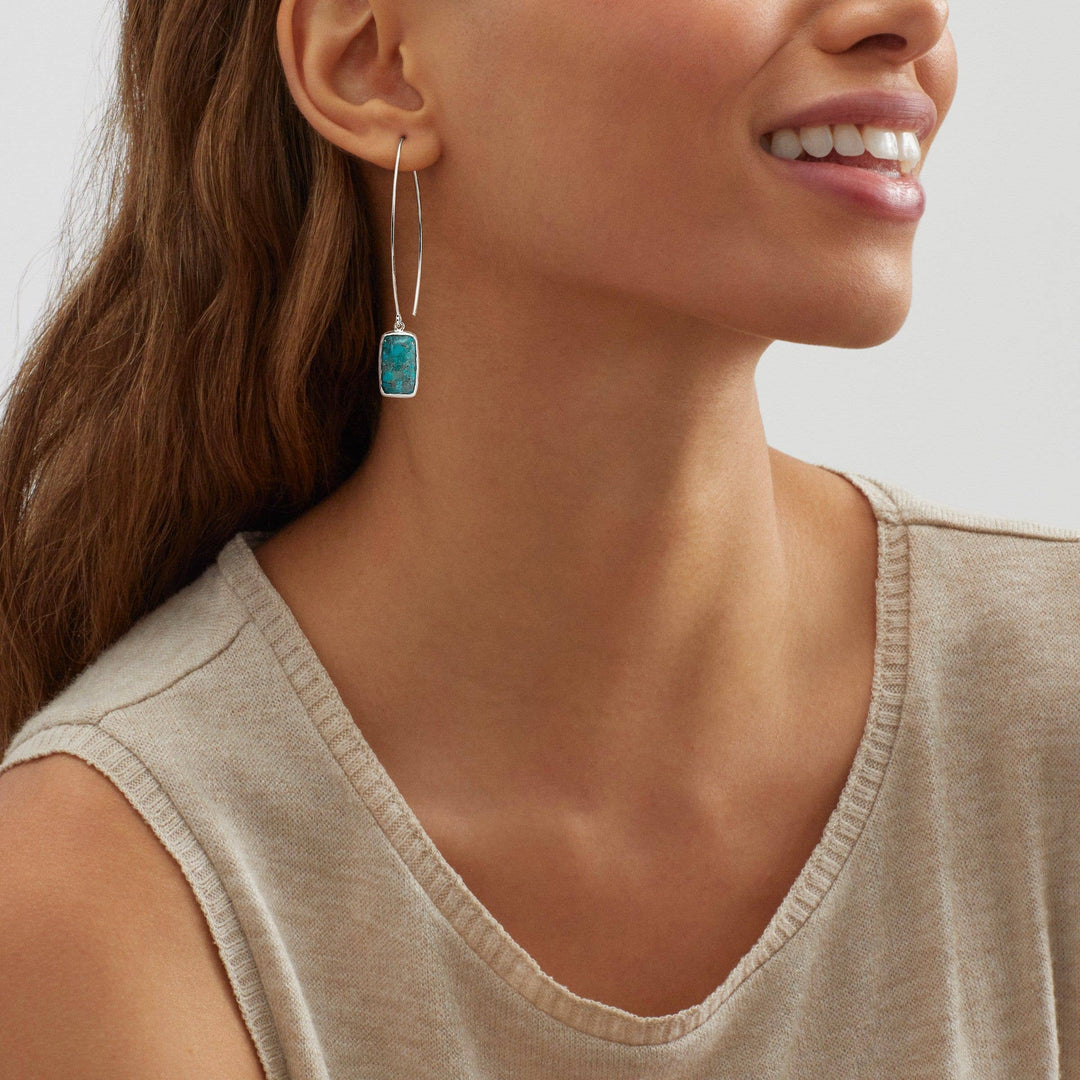 'Oasis' Compressed Turquoise  Drop Earring