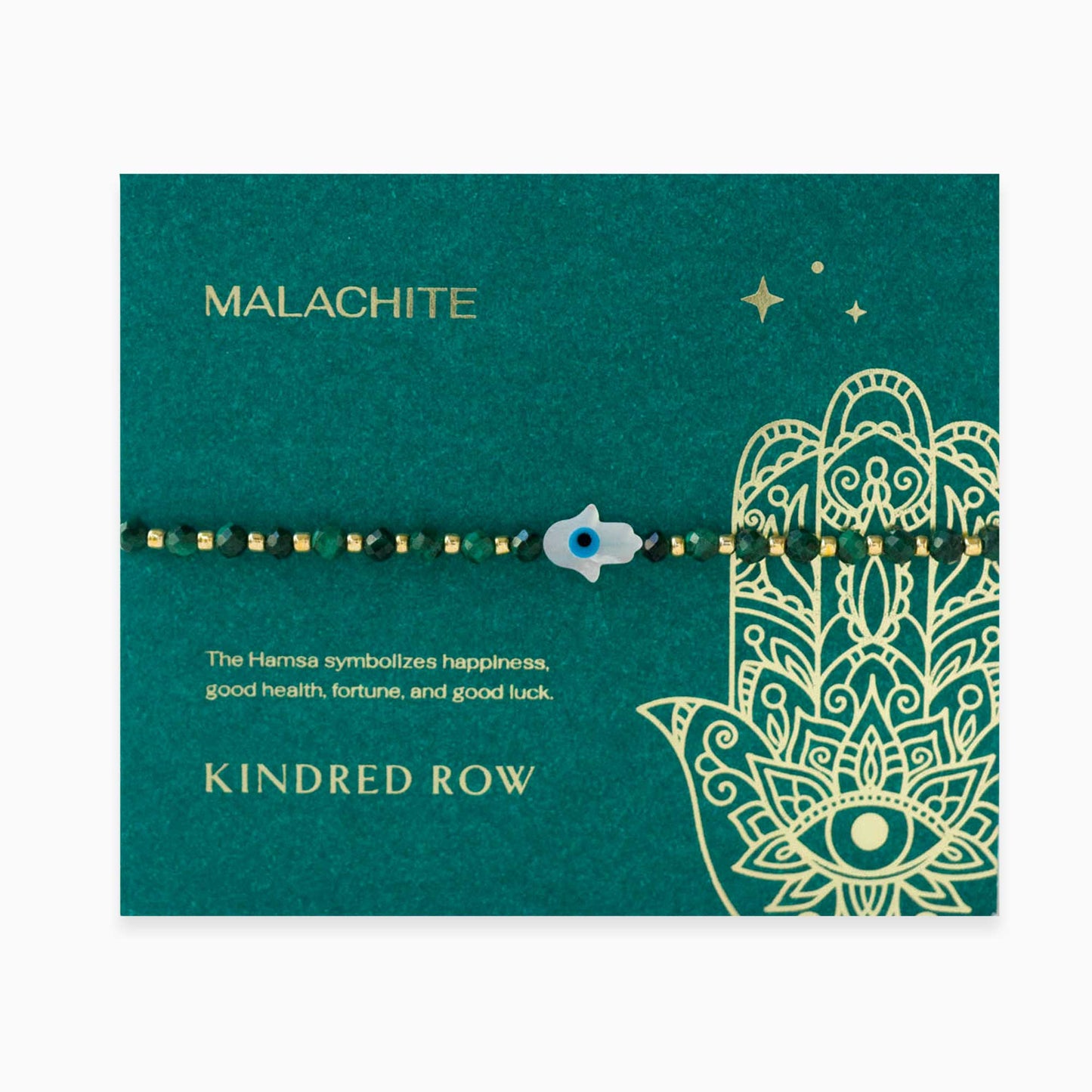 Hamsa Gemstone Bracelet, Malachite