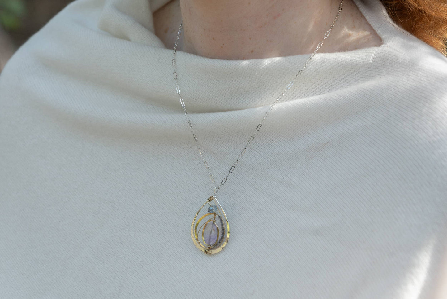 Lilac Amethyst Drop Necklace