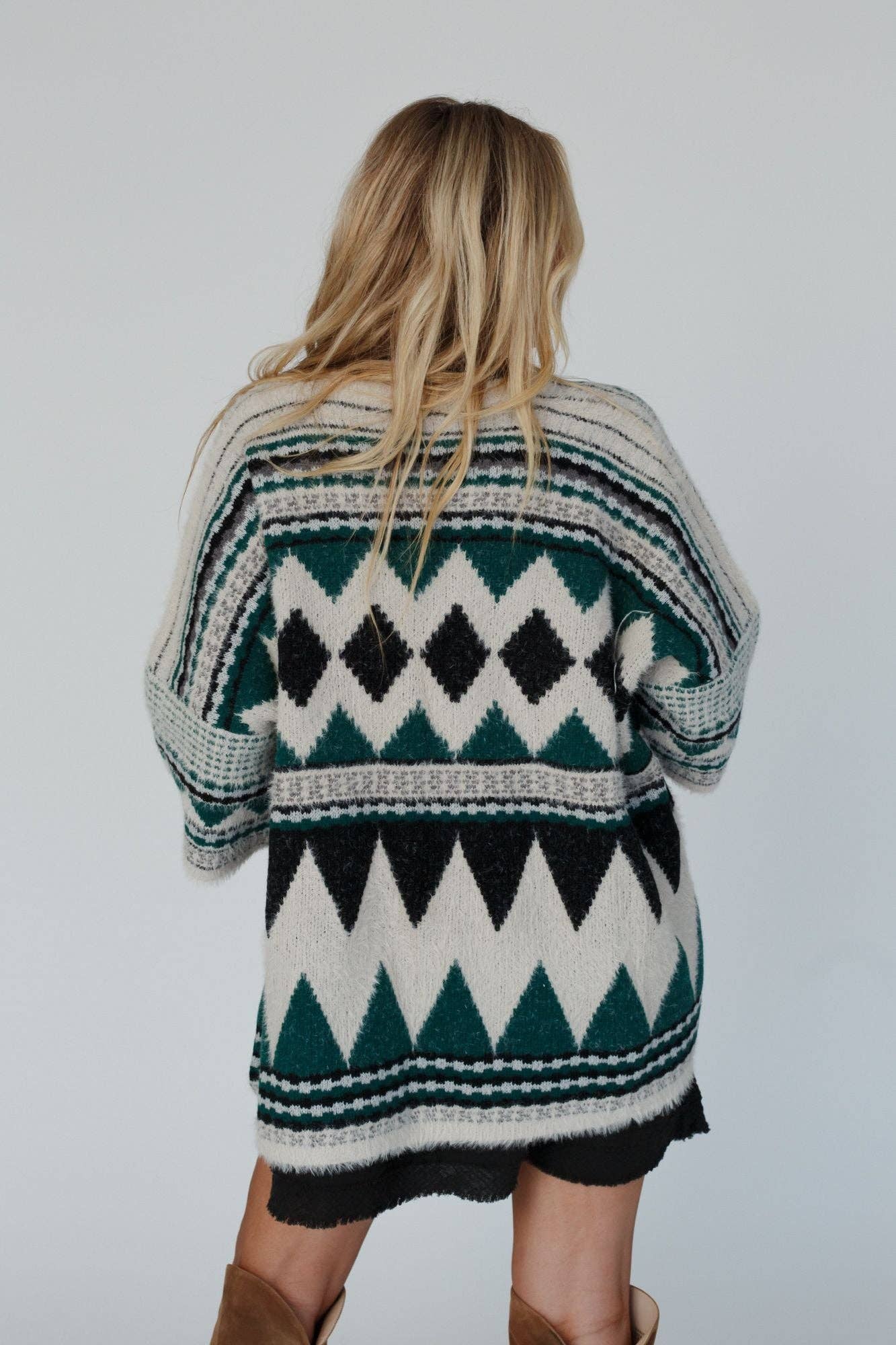 Keep It Up Oversized Cardigan - Green