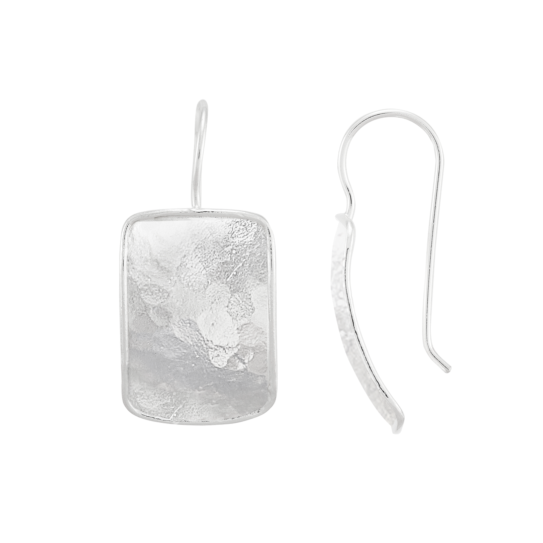 'Shiny Plates' Sterling Silver Drop Earrings