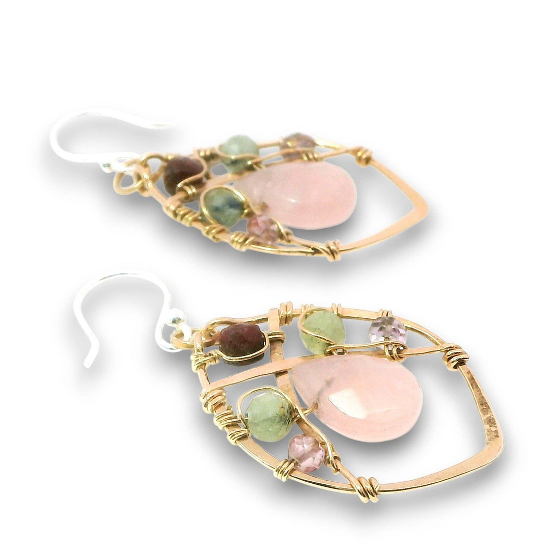 Heart Chakra Bronze Hammered Earrings