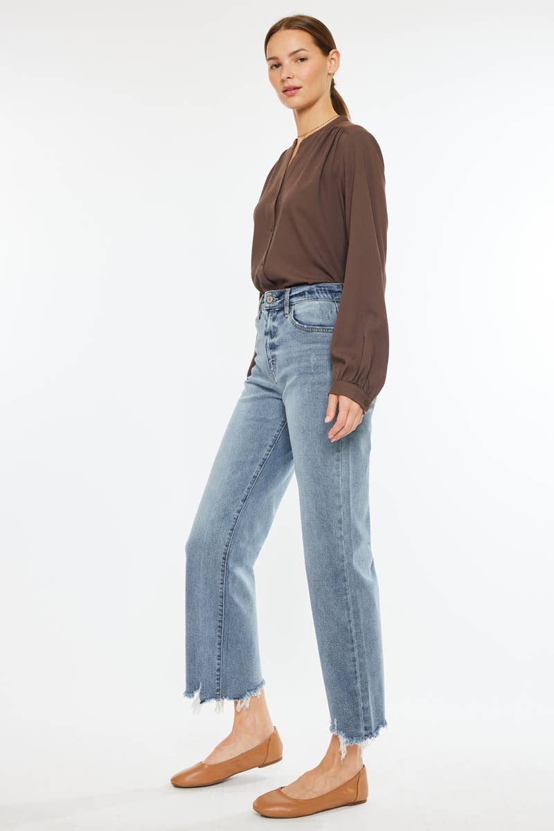 Violet High Rise Slim Wide Leg Jeans