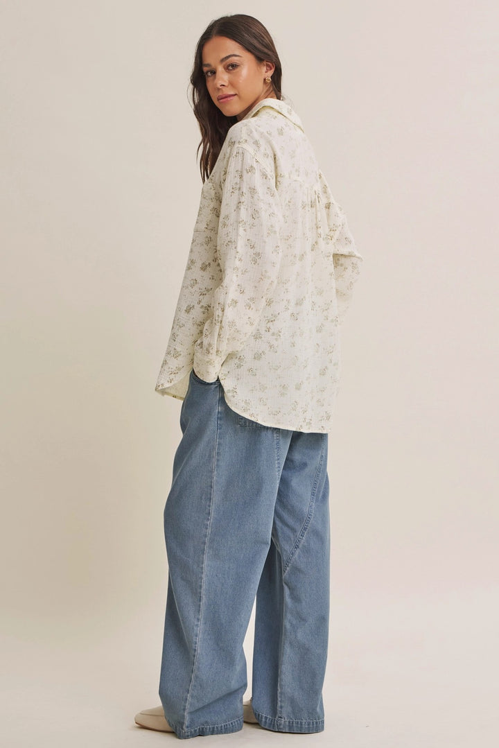 The Lillian Floral Cotton Gauze Button-Up