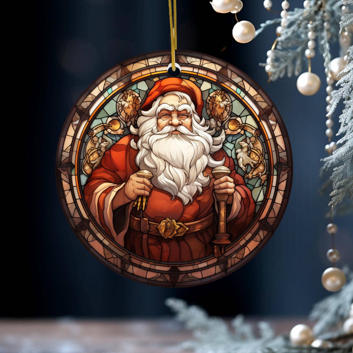 Santa Ceramic Keepsake Ornament for Christmas Tree Decor