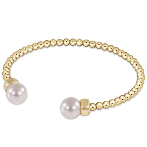 Classic Gold Bead Cuff | Pearl