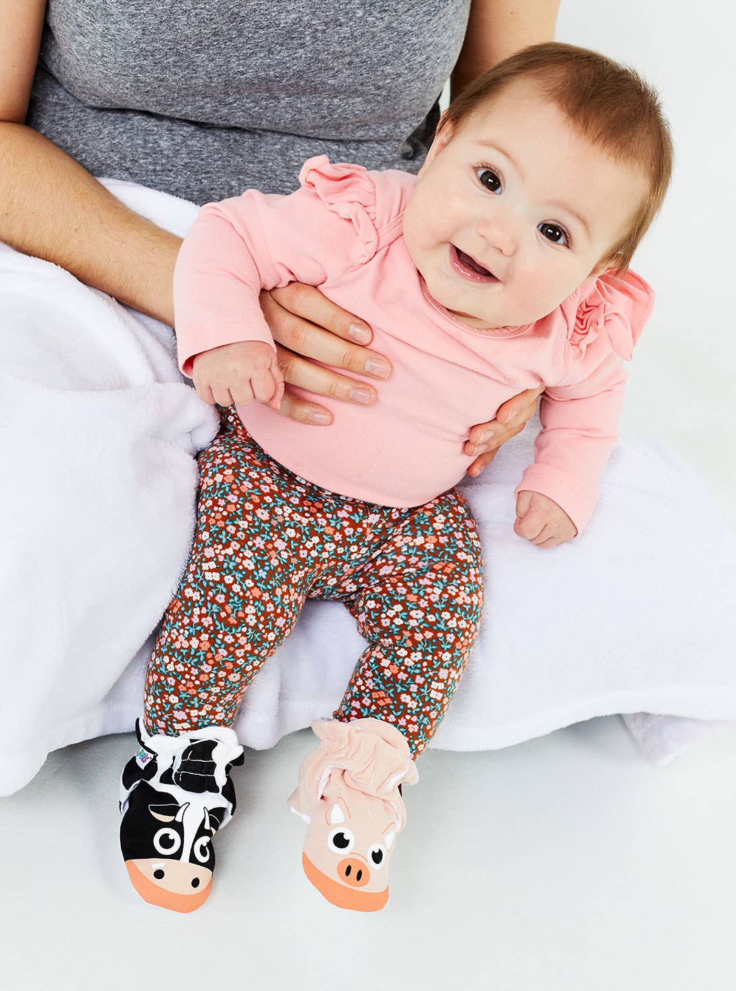 Calf & Piglet Mismatched Non-Slip Baby Booties