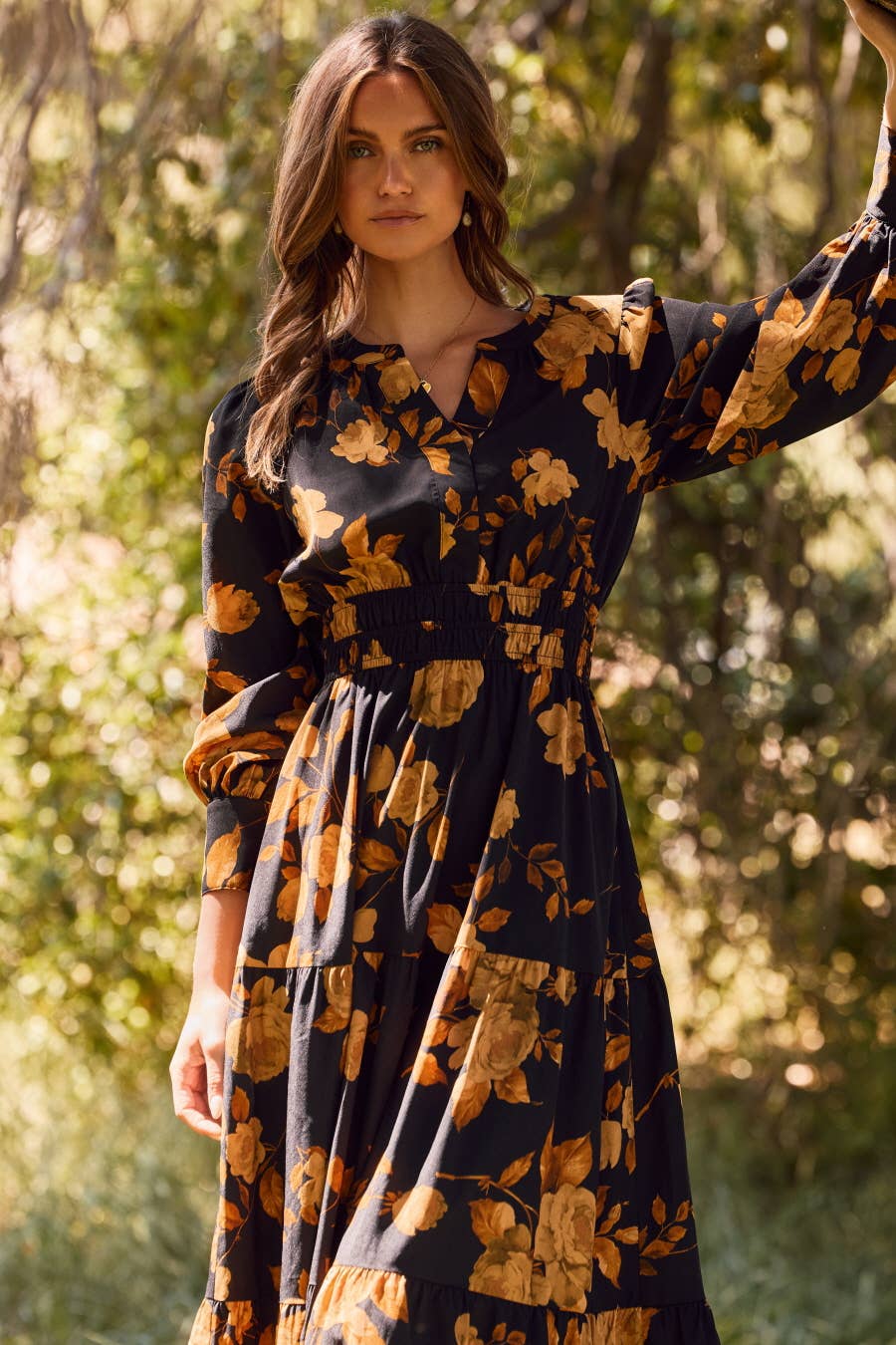 Autumn Bloom Plus Size Maxi Dress – Effortless Boho Elegance