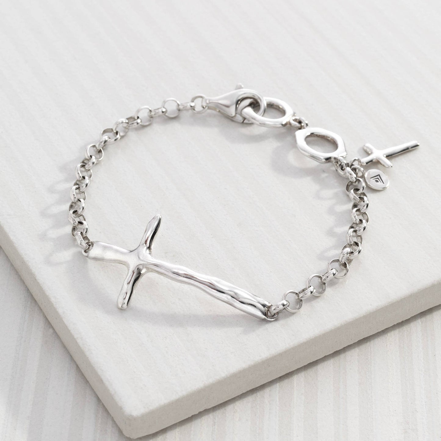 Silpada 'In Good Faith' Organic Cross Bracelet in Sterling S