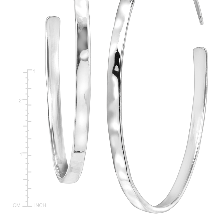 'Circle Up' Hammered Hoop Earrings in Sterling Silver