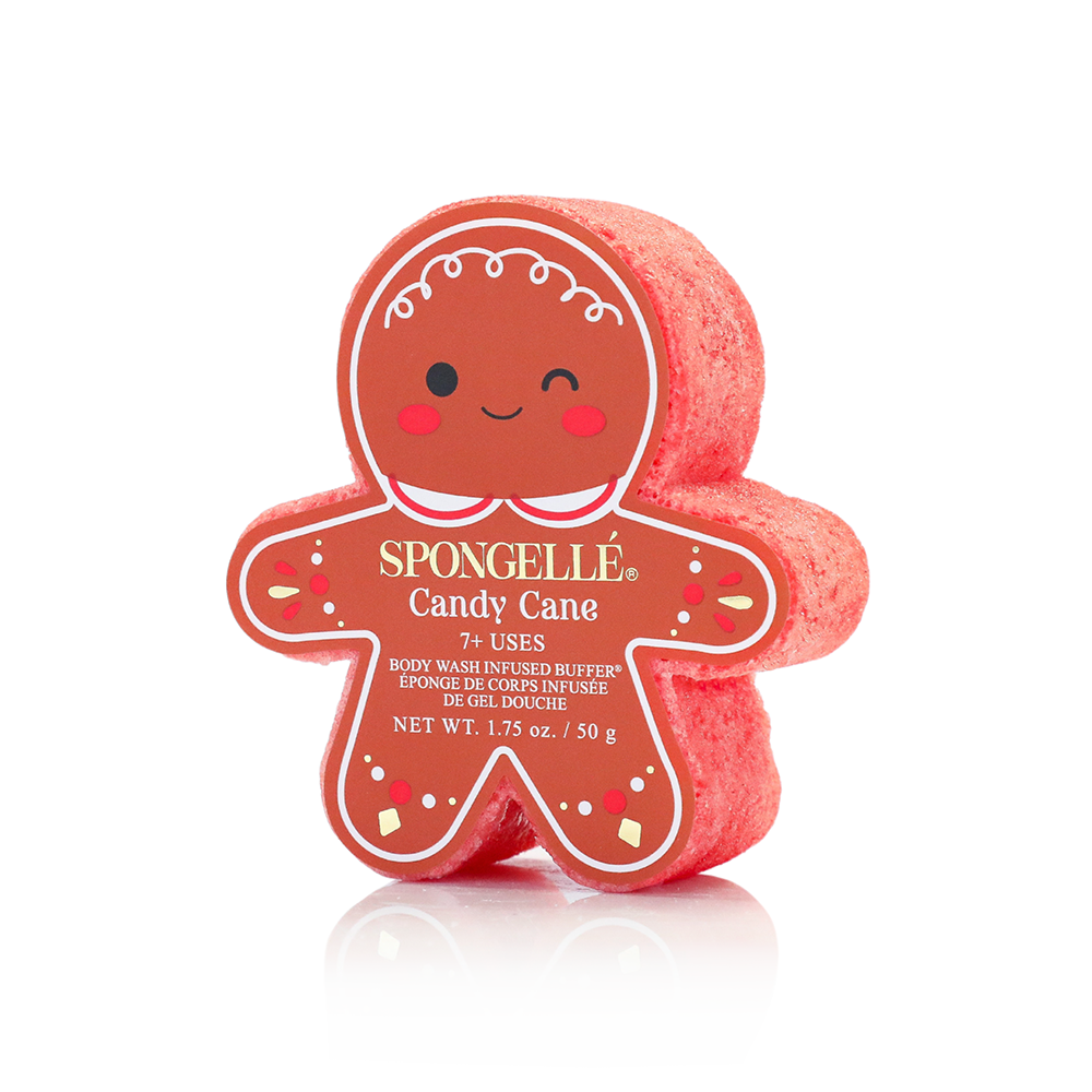 Spongellé Gingerbread Holiday Body Wash Buffers in scent—Candy Cane
