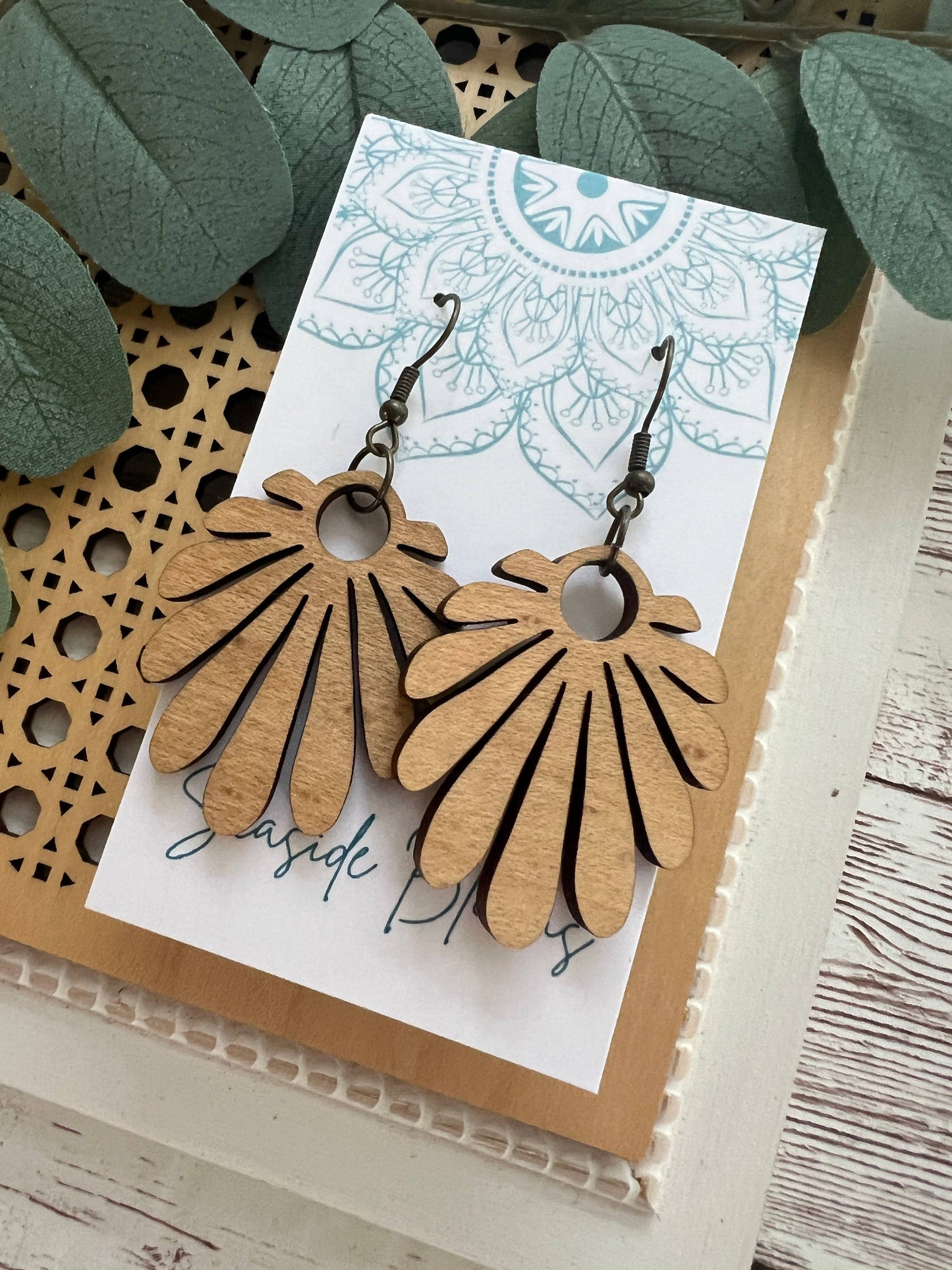 Wooden Earrings - Petals