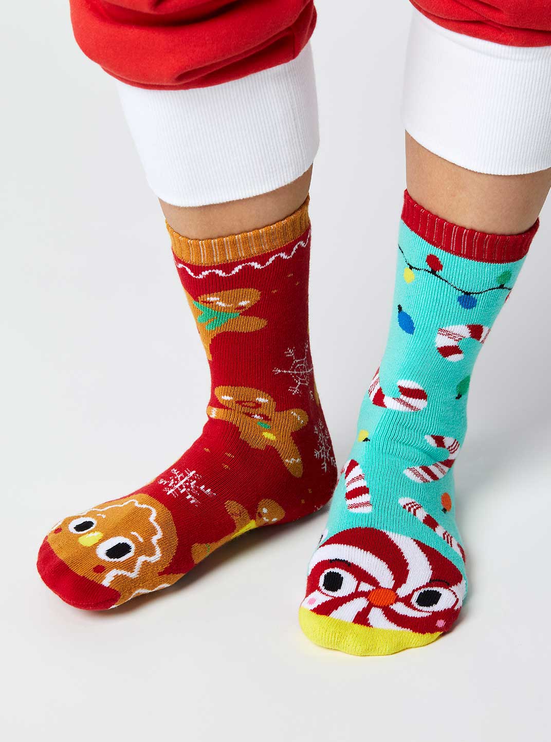 Christmas Gingerbread & Candy Cane - Fun Socks for Adults