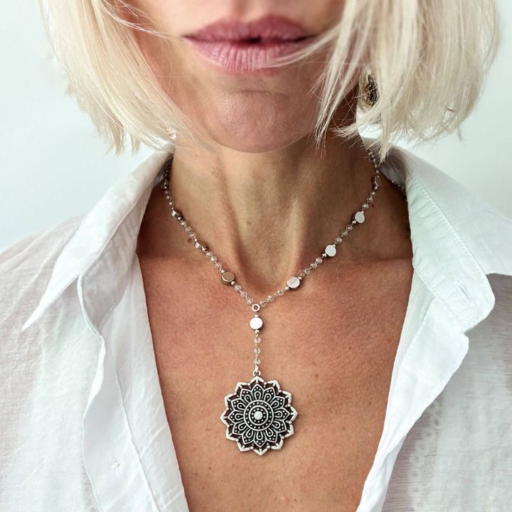 Remember Who You Are Crystal Mandala Pendant Necklace
