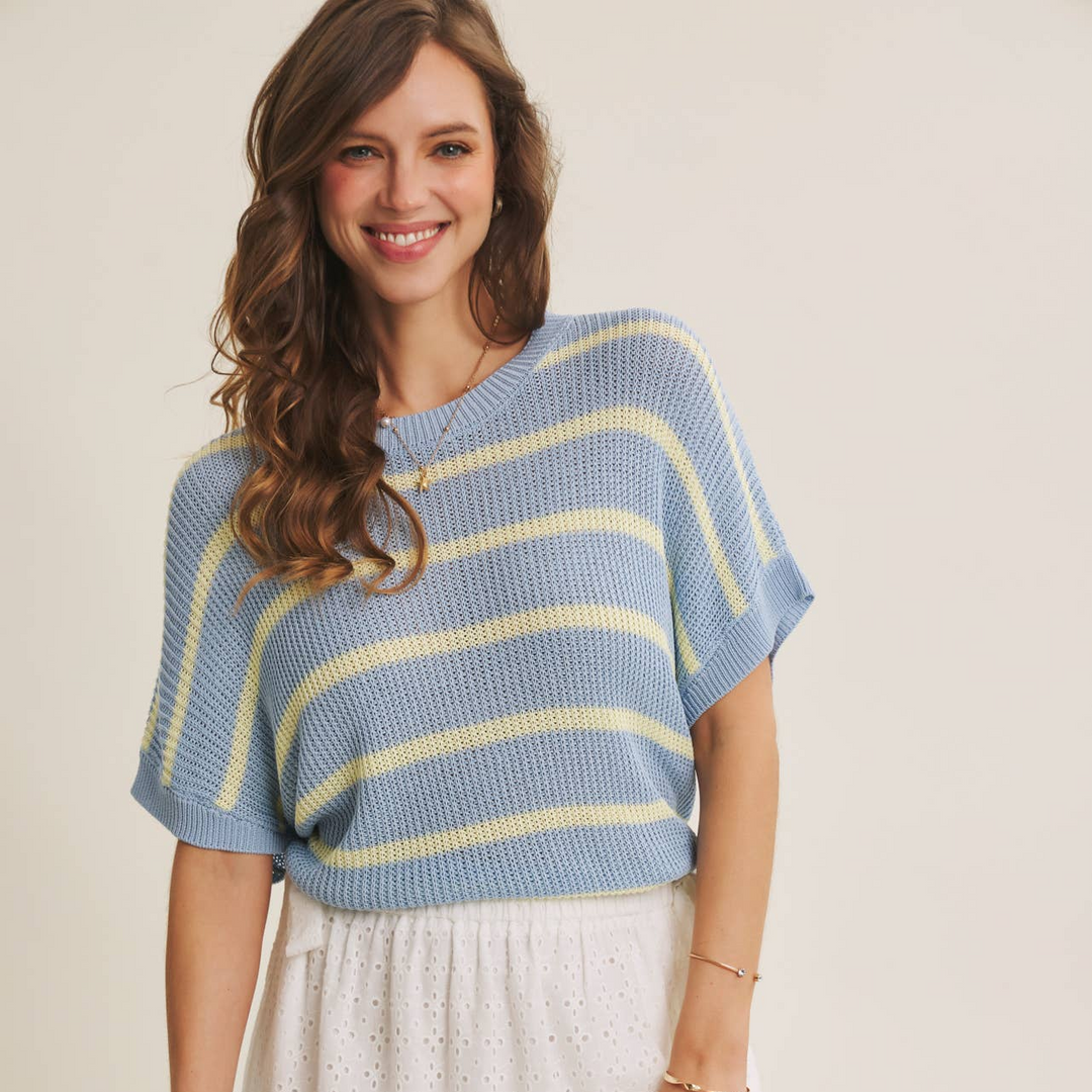 Striped Viscose Dolman Sweater