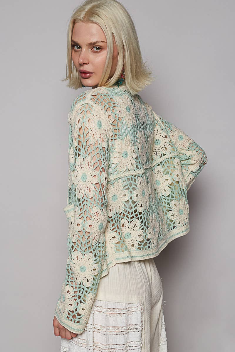 Crochet Floral Lace Cardigan