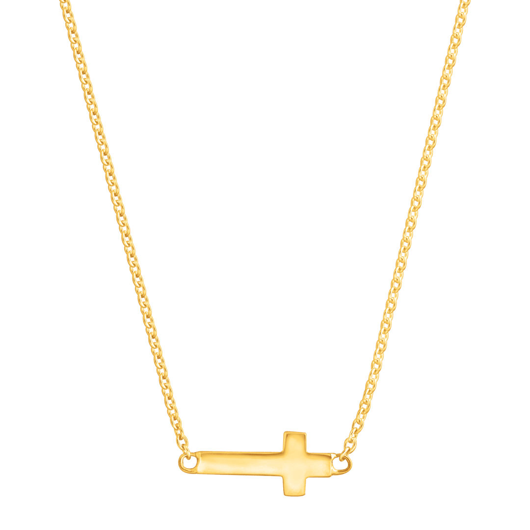 'Simplex Cross' Horizontal Cross Necklace in Sterling Silver