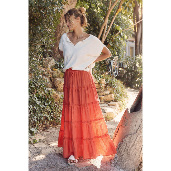 Boho Tiered Maxi Skirt
