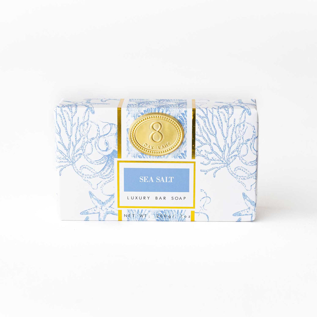 Sea Salt Wrapped Bar Soap, Orange Blossom Jasmine Amber, 7oz
