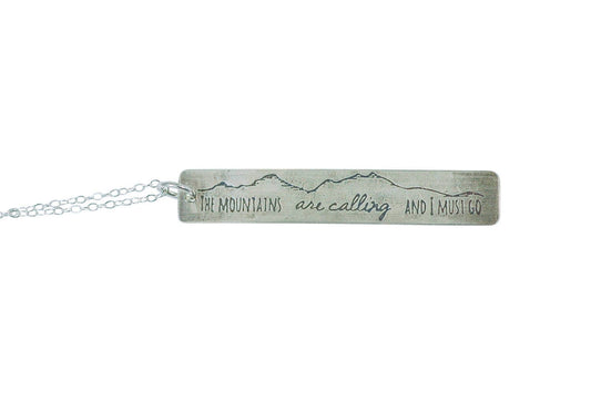 Mountains Calling Necklace Silver - Vertical